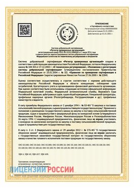 Приложение к сертификату для ИП Подольск Сертификат СТО 03.080.02033720.1-2020